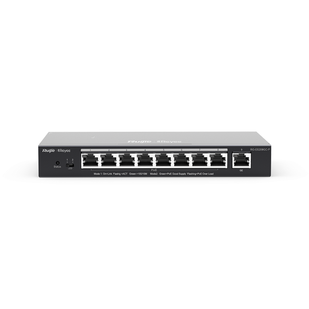 Switch Administrable 8 Puertos PoE+ 802.3af/at Gigabit, gestión gratuita desde la nube, 120w