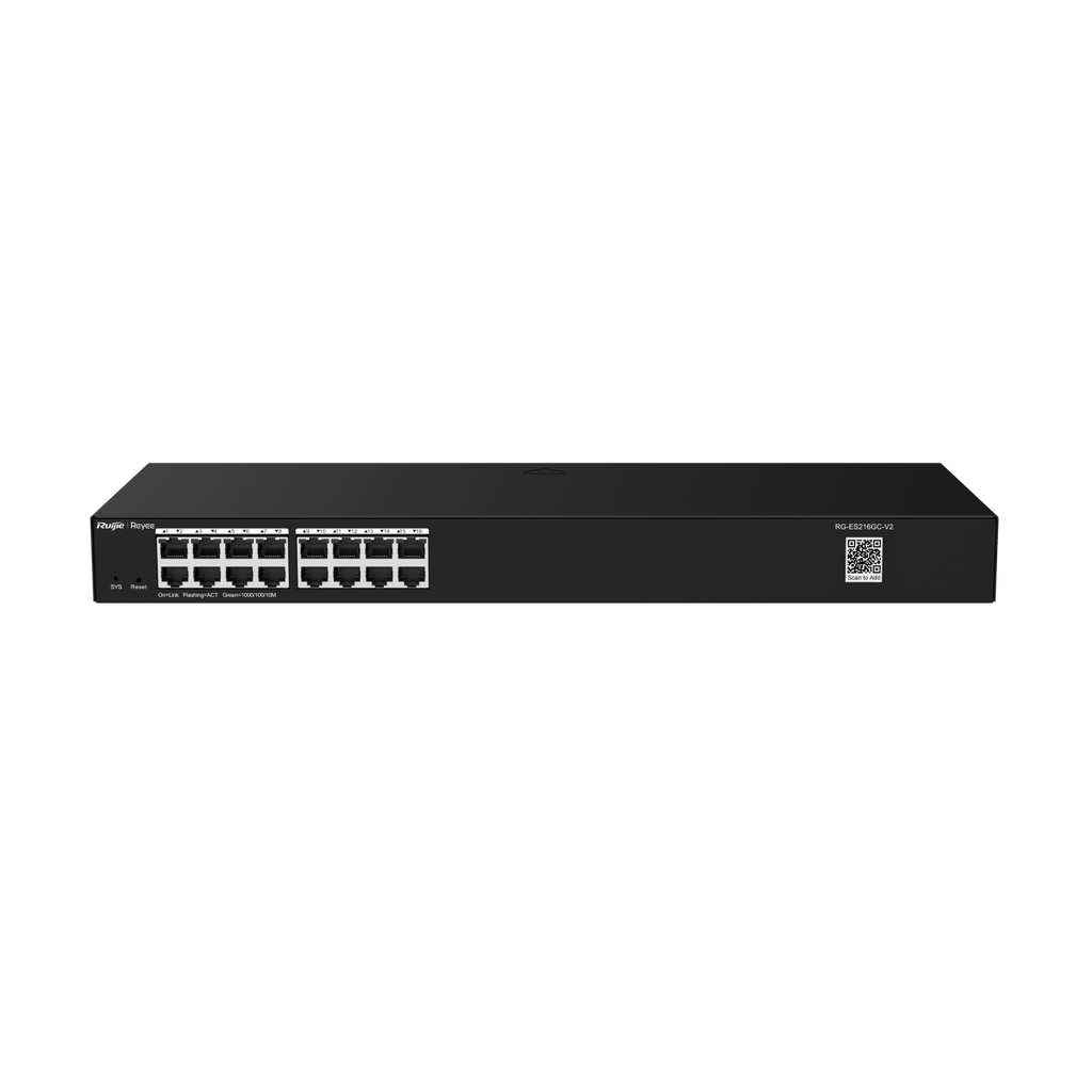 SWITCH RUIJIE 16 PUERTOS GIGABIT ADMINISTRABLE MONTAJE EN RACK