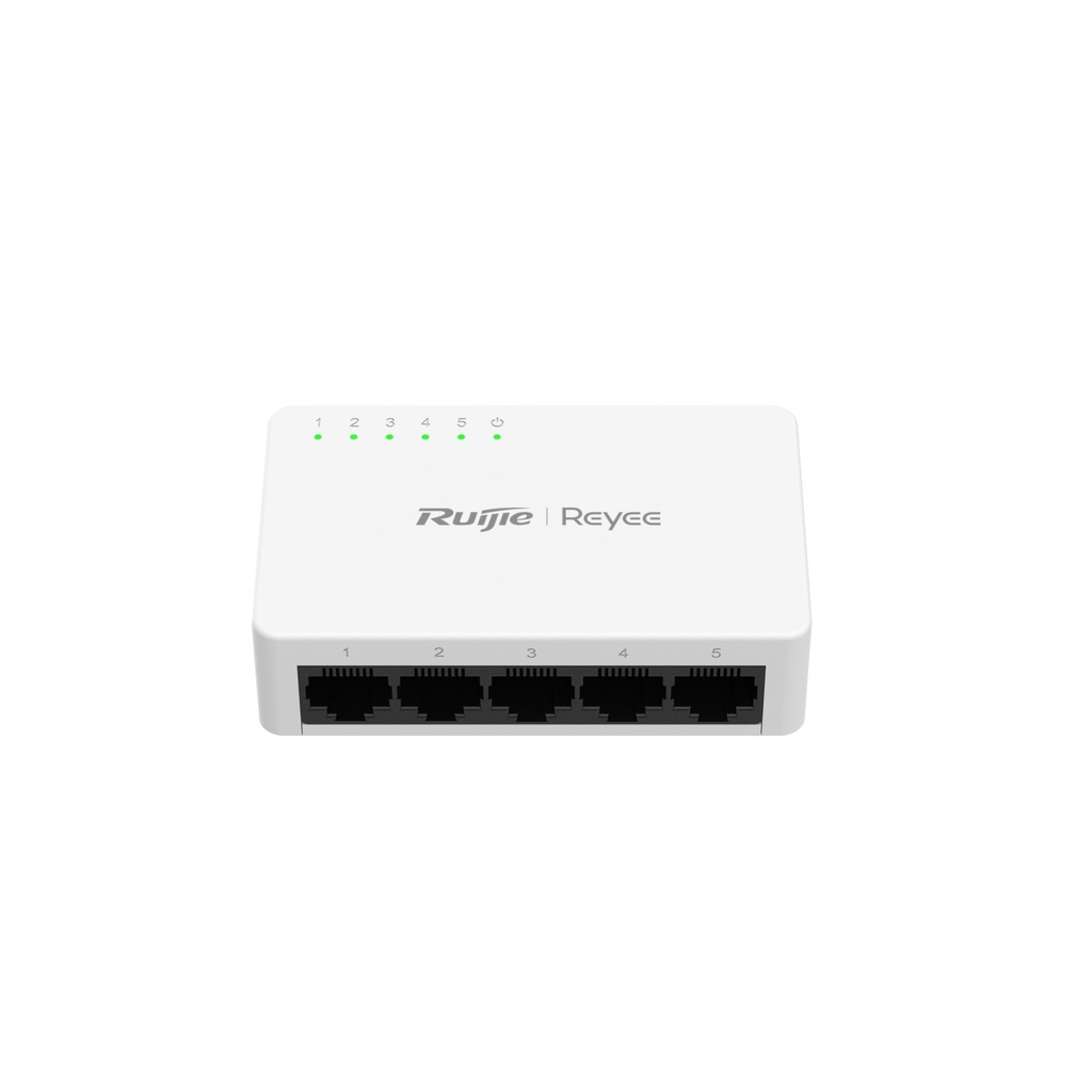 SWITCH 5 PUERTOS 1Gbps NO ADMINISTRABLE DE ESCRITORIO PLASTICO RUIJIE